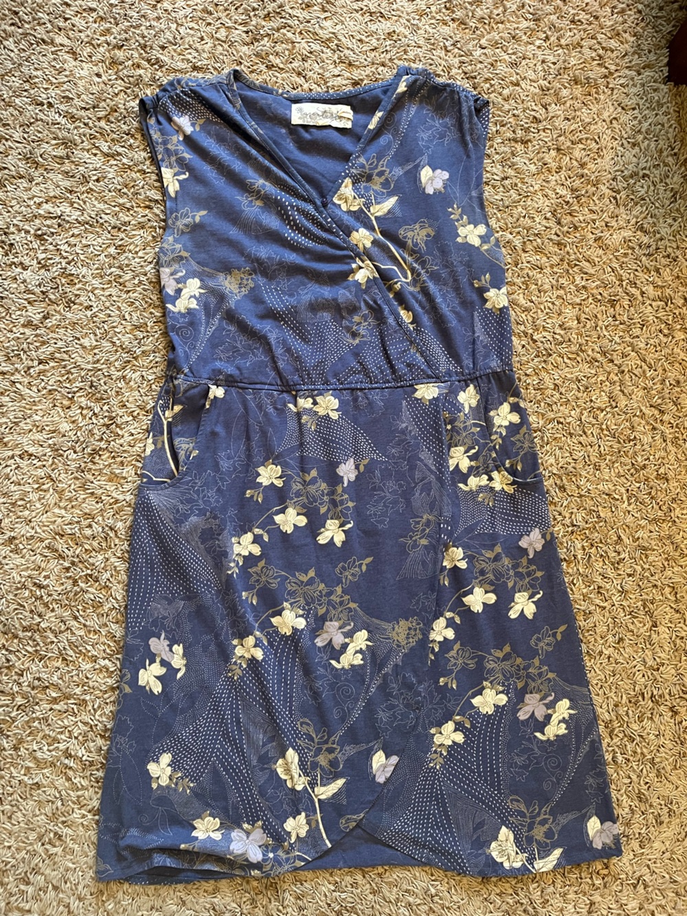 Adventure Organic Cotton Navy Floral Midi Dress